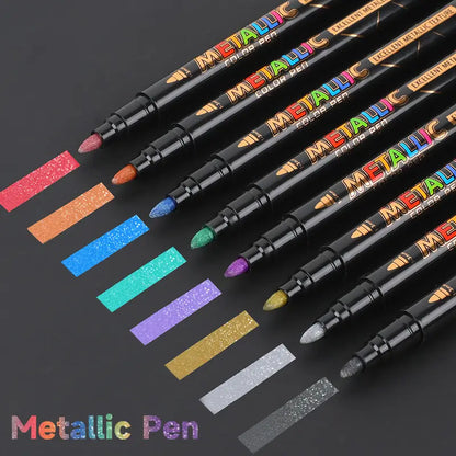 Feutres Métalliques Multicolores – Lot de Stylos à Encre Brillante pour Scrapbooking, DIY, Carterie et Dessin