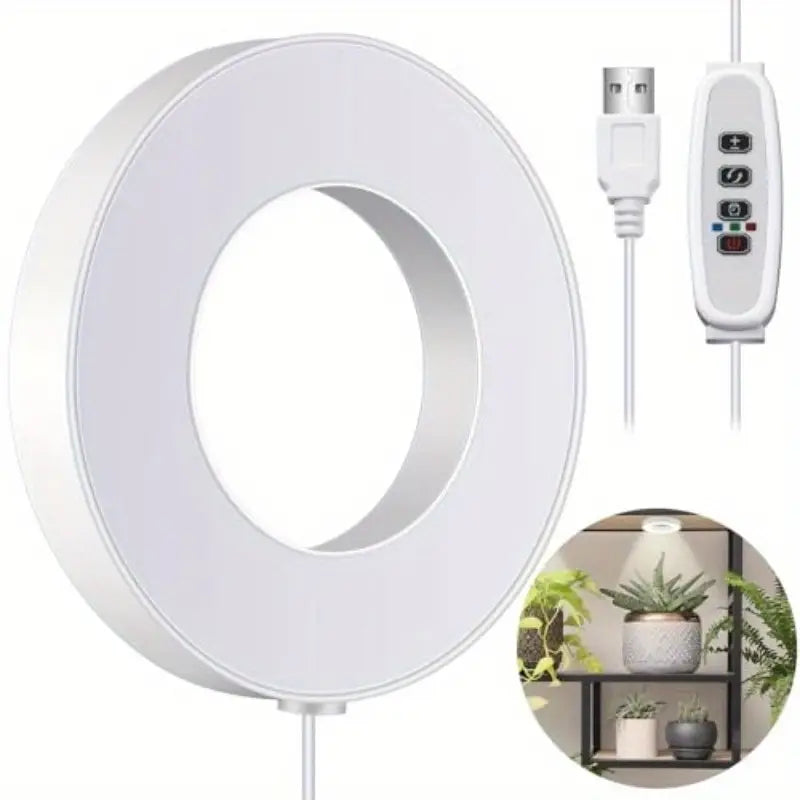 Lampe LED de Croissance Circulaire USB – Éclairage Professionnel pour Plantes, Serres et Semis