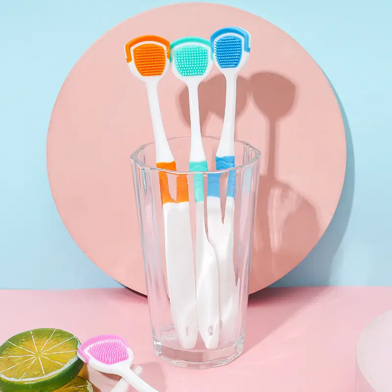 Gratte-langue à Brosse Souple – Brossettes Colorées pour Hygiène Buccale, Anti-Haleine et Nettoyage de la Langue