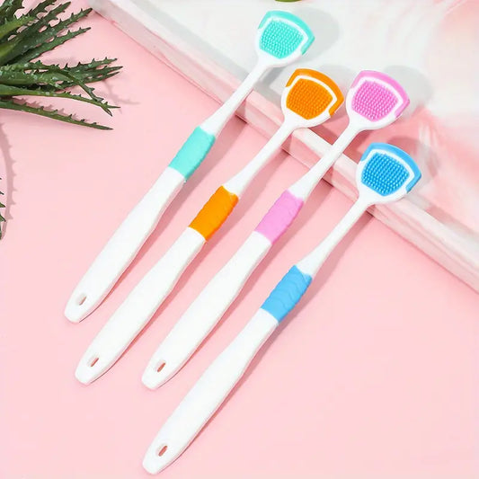 Gratte-langue à Brosse Souple – Brossettes Colorées pour Hygiène Buccale, Anti-Haleine et Nettoyage de la Langue