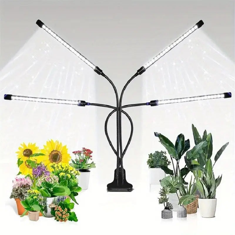 Lampe LED de Croissance Double Tête avec Pince – Éclairage pour Plantes d’Intérieur | Serres et Lampes de Croissance