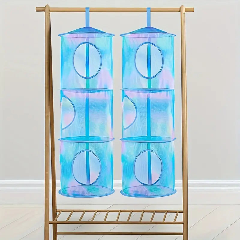 Filet de Rangement Suspendu Bébé à 3 Niveaux – Organisateur en Maille pour Jouets et Vêtements