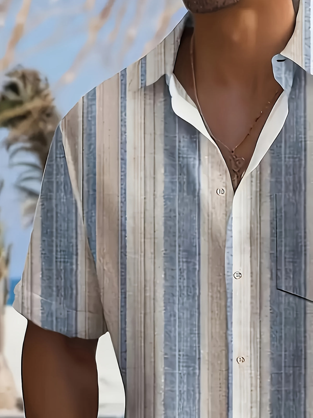 Chemise décontractée à rayures pour homme