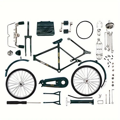 Kit Maquette Vélo 3D en Métal – 51 Pièces à Assembler, Modélisme de Précision pour Passionnés de Construction