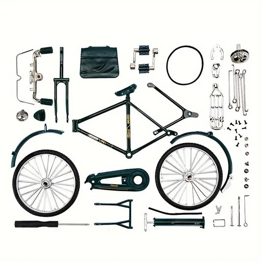 Kit Maquette Vélo 3D en Métal – 51 Pièces à Assembler, Modélisme de Précision pour Passionnés de Construction