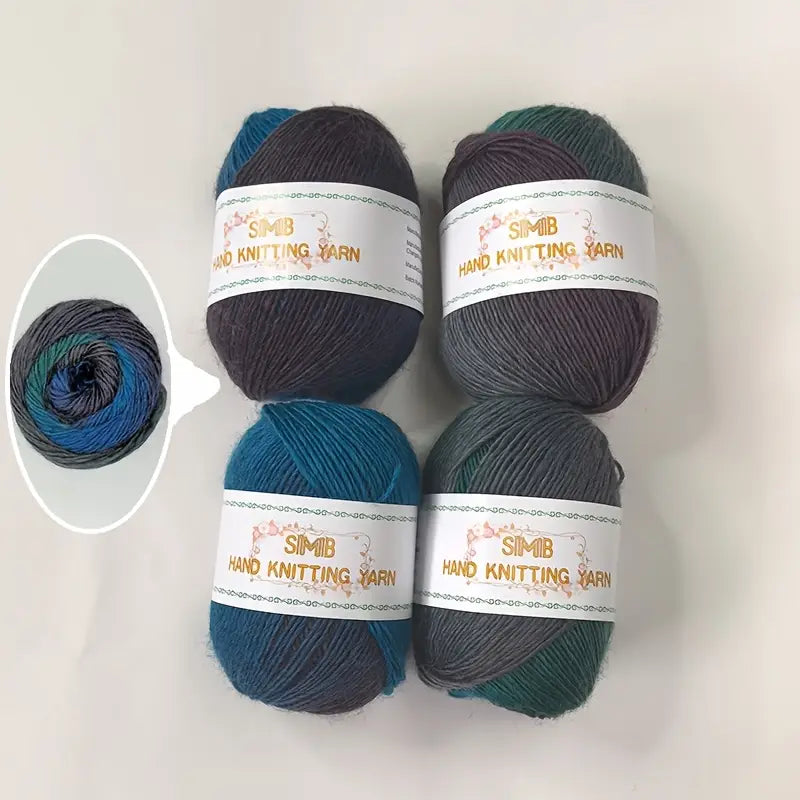 Lot de Pelotes de Laine Multicolore Dégradé – Fil à Tricoter Doux et Résistant pour Crochet & Tricot