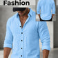 Chemise décontractée unie à boutons pour homme