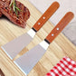 Spatule de Cuisine et Barbecue en Acier Inoxydable avec Manche en Bois – Outil de Cuisson pour Grillades et Plancha