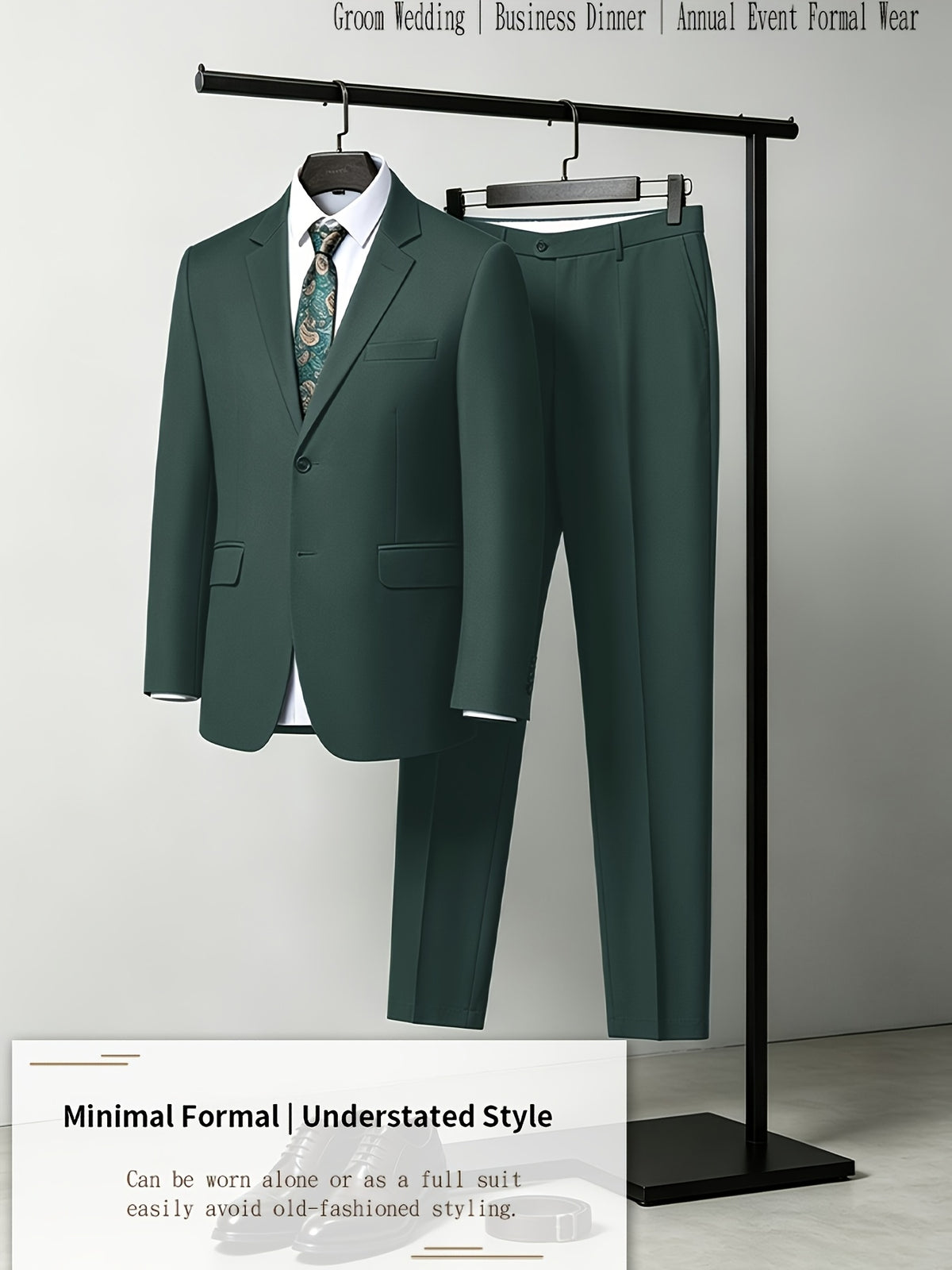 Costume 2 pièces uni pour homme grande taille