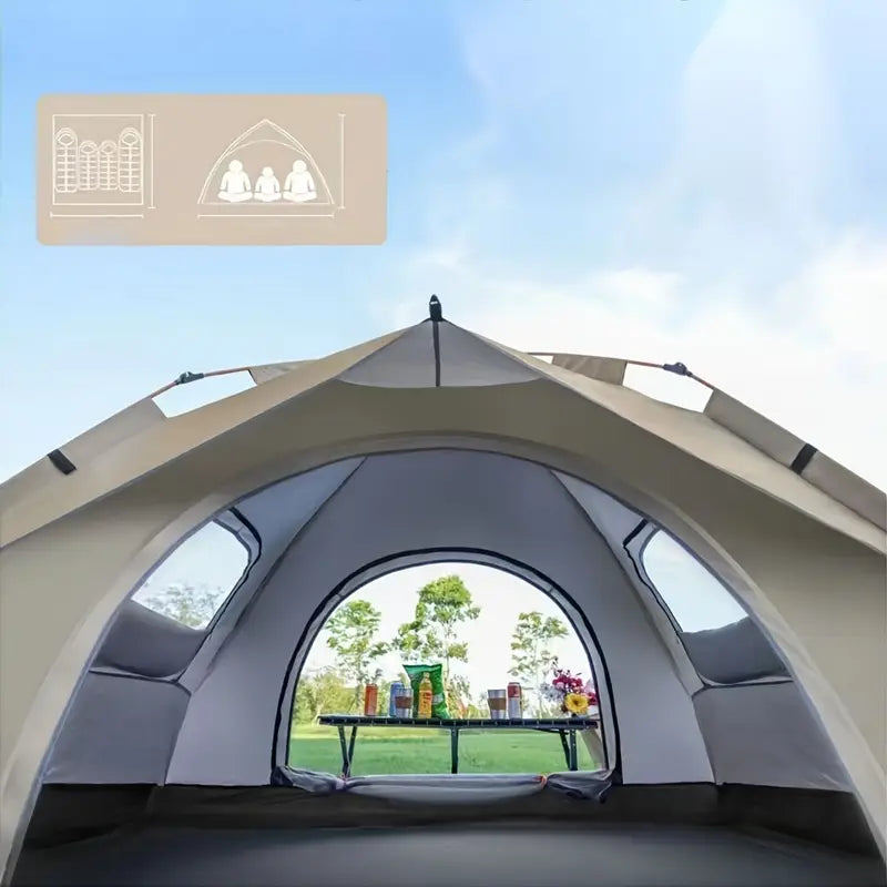 Tente de camping automatique 2-4 personnes – Installation rapide et imperméable pour randonnée et bivouac