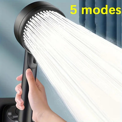 Pommeau de Douche Haute Pression 5 Jets – Douchette Réglable avec Économie d’Eau et Jet Massant