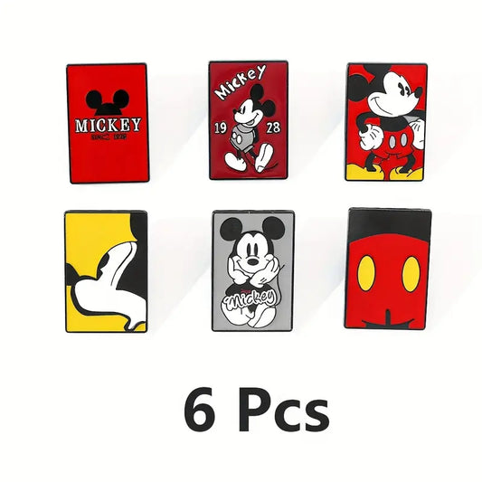 Lot de 6 Broches Enfant Mickey Mouse – Pins Colorés Disney Vintage pour Vêtements et Accessoires