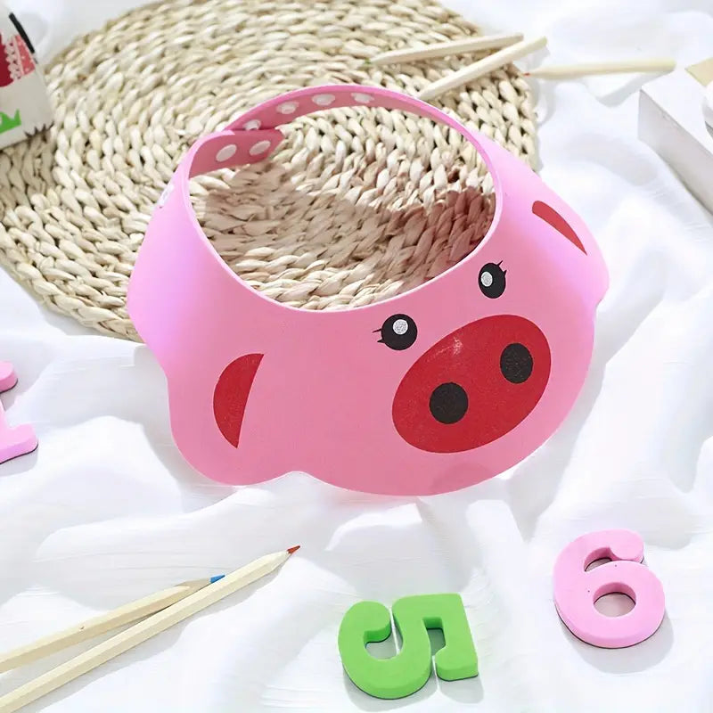 Visière de Bain Bébé Ajustable en Silicone – Accessoire Douche et Shampoing Anti-Eau avec Motif Animal Mignon