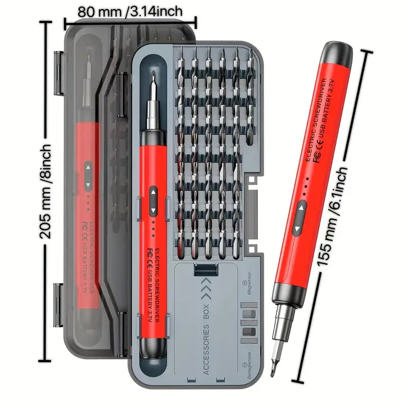 Tournevis Électrique Rechargeable USB – Kit Multifonction avec Embouts de Précision pour Réparation