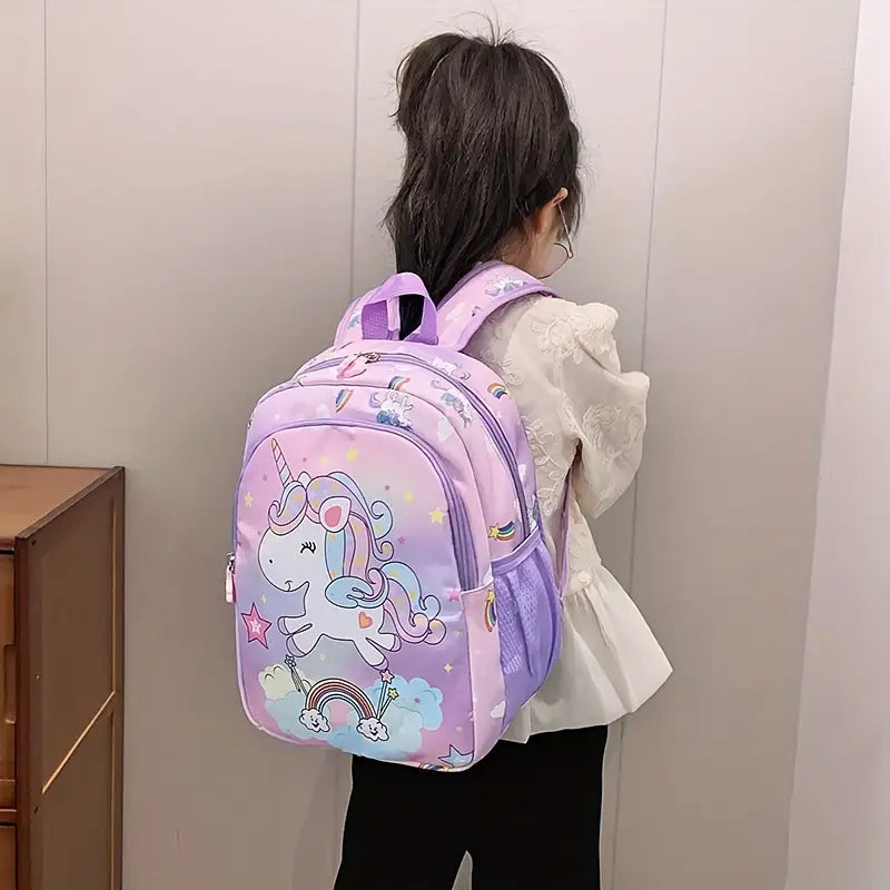 Sac à Dos Enfant Licorne – Cartable Maternelle Fille avec Motifs Arc-en-Ciel et Étoiles, Léger et Confortable