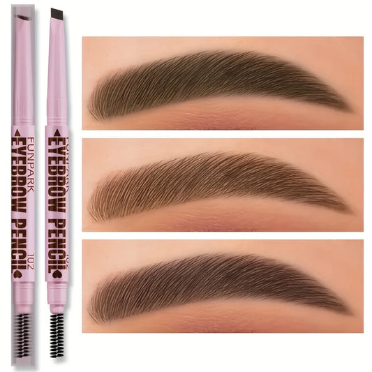 Crayon Sourcils 2-en-1 FUNPARK Teinte 101-104 – Pointe Biseautée et Brosse Intégrée pour Sourcils Définis Naturellement