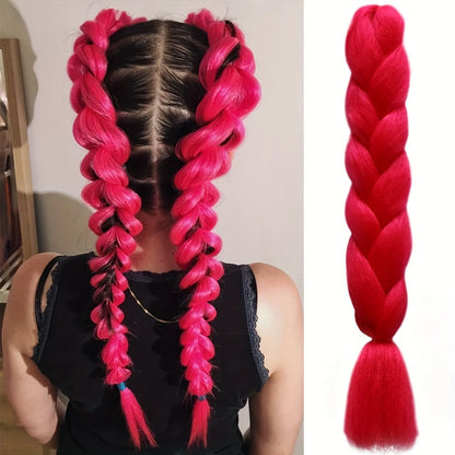 Mèche Synthétique pour Tresses, coloris Rouge