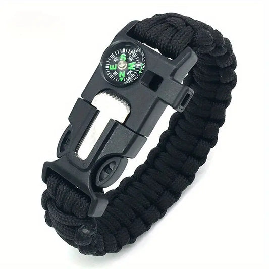 Bracelet de Survie Multifonction – Allume-Feu, Boussole et Sifflet Intégrés pour Randonnée et Camping