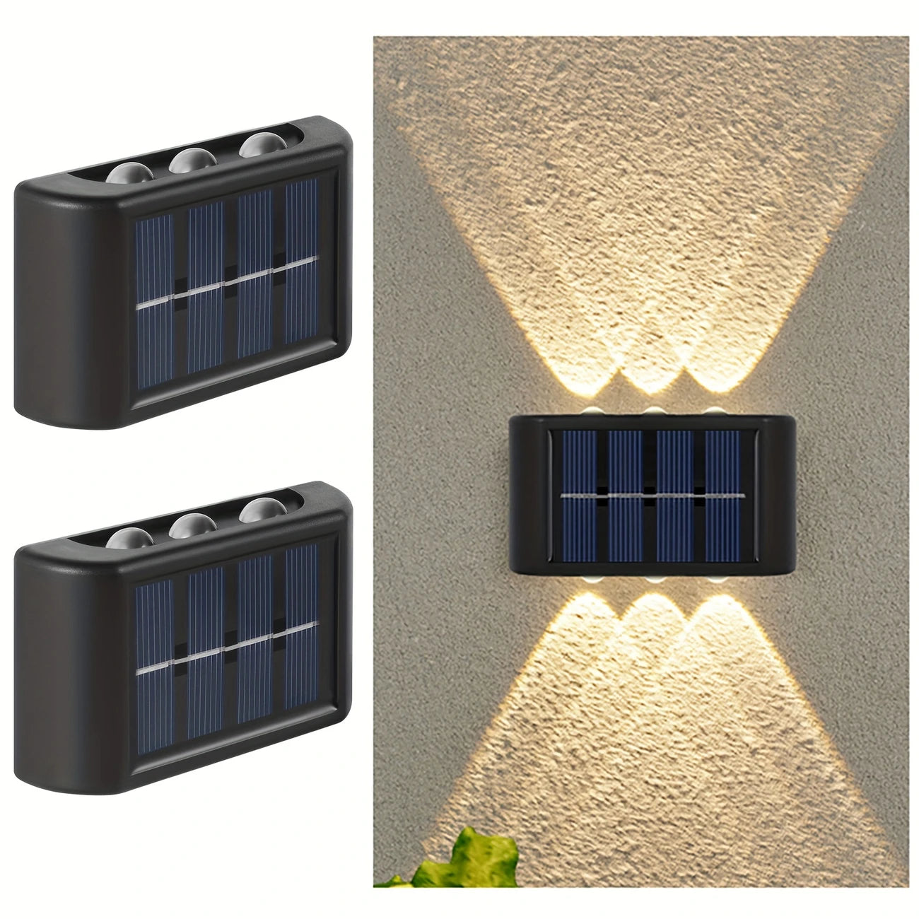 Applique Murale Solaire LED Intelligente – Double Faisceau Lumineux Extérieur, Étanche et Écoénergétique