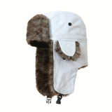 Chapka Homme Hiver en Fourrure Synthétique, coloris Blanc