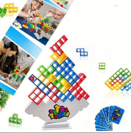Jeu Tetra Tower Équilibre & Stratégie – Blocs Colorés Empilables, Fun en Famille ou entre Amis