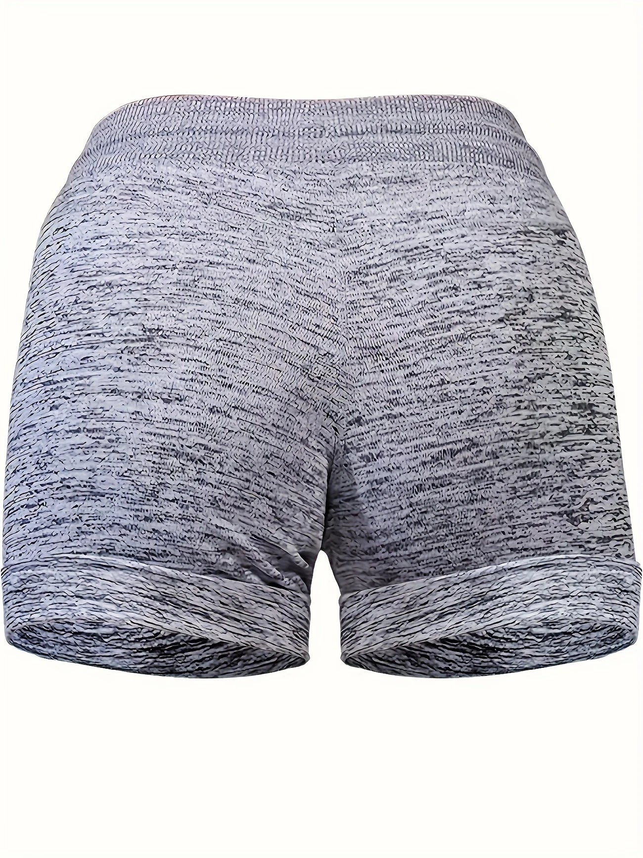 Short de Plage Femme Gris Chiné – Imprimé Palmiers & Message "Day Drinkin’", Look Détente Estival