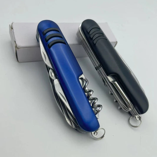 Couteau Suisse Multifonction 11 en 1 – Outil de Poche Compact pour Camping, Randonnée et Survie