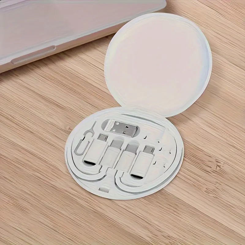 Kit de Câbles et Adaptateurs USB Multifonction – Boîte de Charge Compacte et Universelle pour Smartphone, USB-C, Micro USB, Lightning
