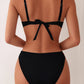 Bikini Noir Élégant avec Détails Bohèmes – Maillot Deux Pièces Tendance Été