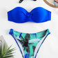 Bas de Bikini Femme Tropical – Taille Basse Imprimé Feuilles, Look Estival et Coloré