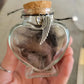 Bouteille Souvenir en Verre en Forme de Cœur – Urne Commémorative pour Poils ou Cendres d’Animal – Pendentifs Aile & 'My Cat