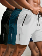 Short de Bain Homme Séchage Rapide avec Poches Zippées, coloris Blanc