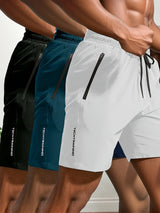 Short de Bain Homme Séchage Rapide avec Poches Zippées, coloris Blanc