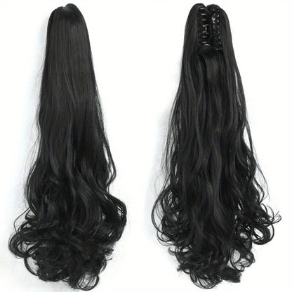 Extension Cheveux Ondulée avec Pince, coloris #1b