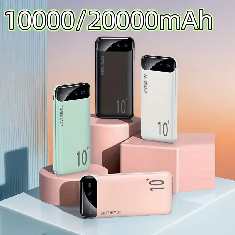 Power Bank 10000/20000mAh – Batterie Externe Haute Capacité avec Écran LED et Charge Rapide