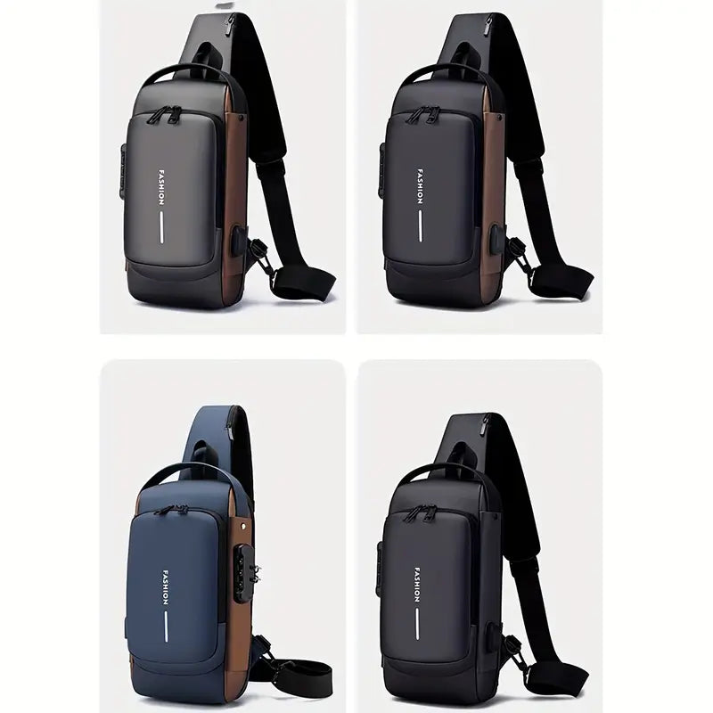 Sac Bandoulière Antivol pour Homme – Sac à Dos Compact USB pour Voyage, Randonnée ou Usage Quotidien