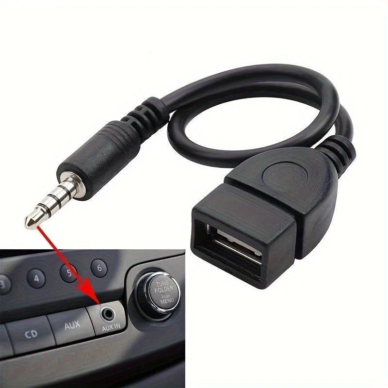 Adaptateur AUX 3.5mm vers USB – Connecteur Audio pour Voiture et Appareils Électroniques
