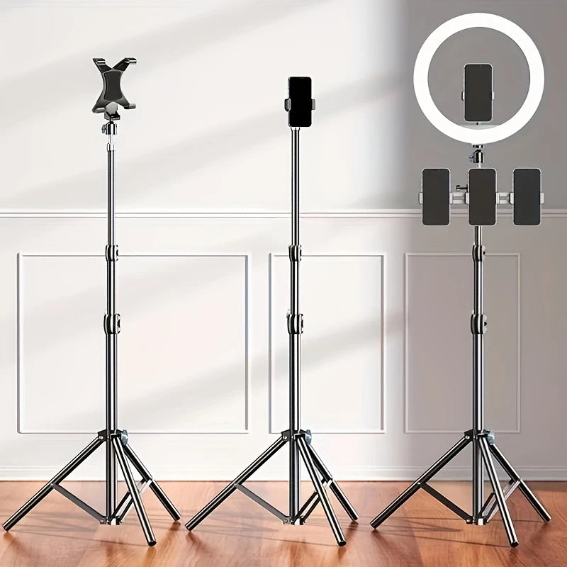 Trépied Téléphone et Support Multiphonique – Support Réglable avec Anneau Lumineux pour Séances Photo et Vidéo