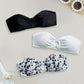 Haut de Bikini Femme Bandeau – Lot de 3 avec Anneau Central, Uni & Fleuri, Sans Bretelles