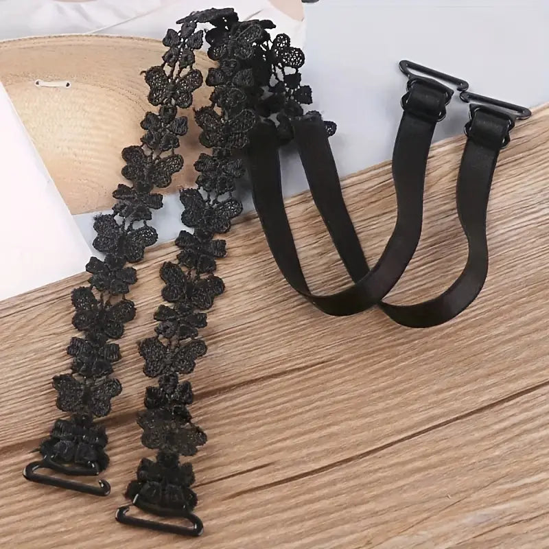 Bretelles de Soutien-Gorge en Dentelle Florale – Réglables & Élégantes, Accessoire Lingerie Femme Chic & Confortable