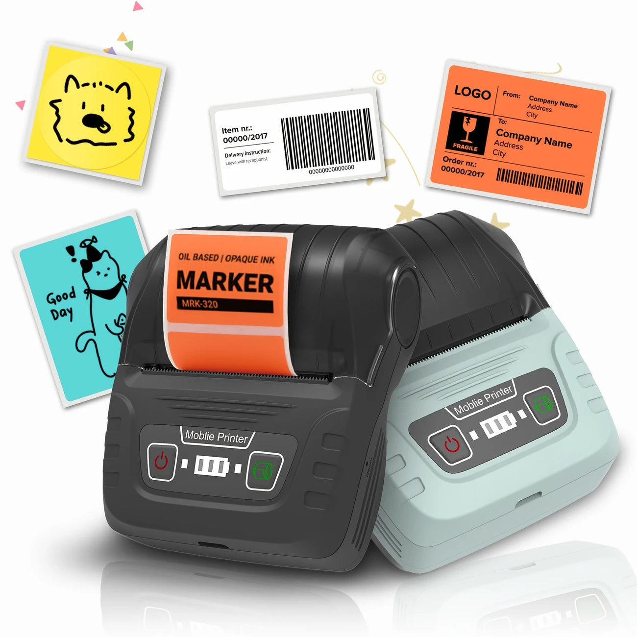 Imprimante Portable Étiquettes Personnalisées – Sans Fil & Rechargeable – Idéale Bureau, Colis & Merci
