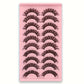 Faux Cils Naturels 3D Effet Croisé – Lot de 10 Paires Ultra Légères et Réutilisables pour un Regard Intense et Glamour