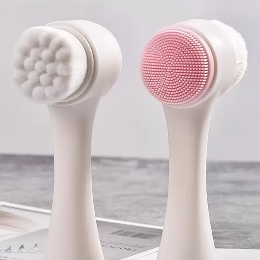 Brosse Visage Double Face – Nettoyage en Profondeur et Exfoliation Douce pour une Peau Éclatante