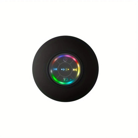 Enceinte Bluetooth Étanche avec LED Multicolore – Haut-Parleur de Douche à Ventouse pour Salle de Bain et Extérieur