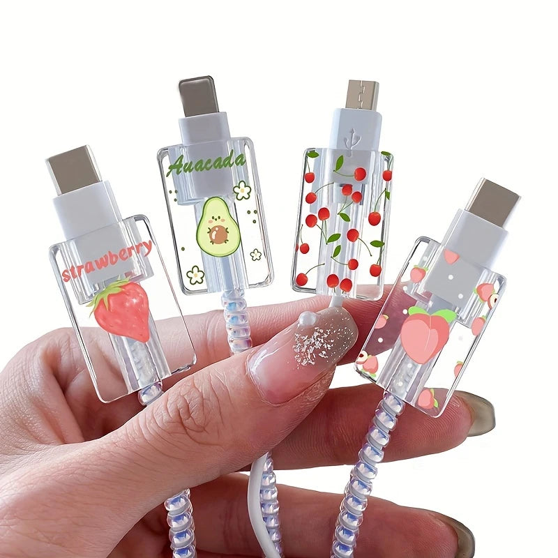 Câble de Charge USB avec Design Fruité – Câble Tressé Coloré pour iPhone et Android