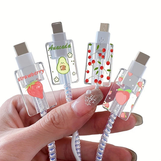 Câble de Charge USB avec Design Fruité – Câble Tressé Coloré pour iPhone et Android