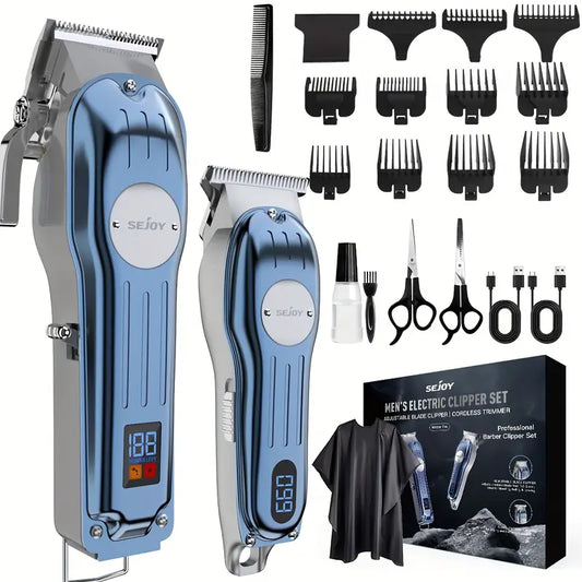 Tondeuse Professionnelle Sejoy Turbo Pro – Sans Fil, Écran LED, 2 Vitesses, Sabots Réglables & Accessoires Complets