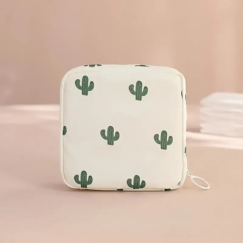 Pochette de Rangement Cactus – Étui Compact, Imperméable et Zippé pour Accessoires ou Cosmétiques