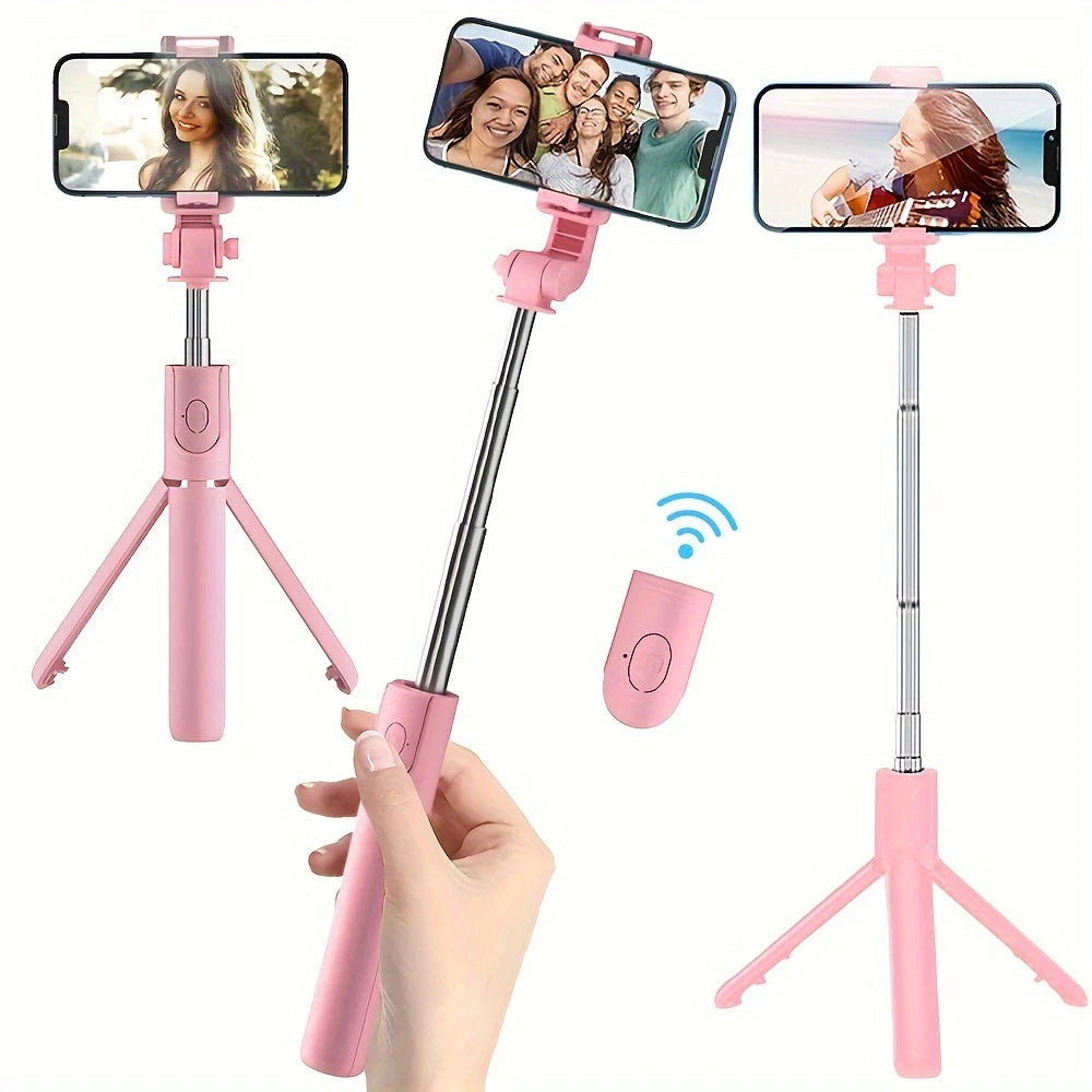 Selfie Stick 3 en 1 avec Trépied et Télécommande Bluetooth – Perche à Selfie Rétractable pour Smartphone