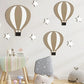 Stickers Muraux Montgolfières et Étoiles – Décoration Adhésive pour Salle de Classe ou Chambre d’Enfant